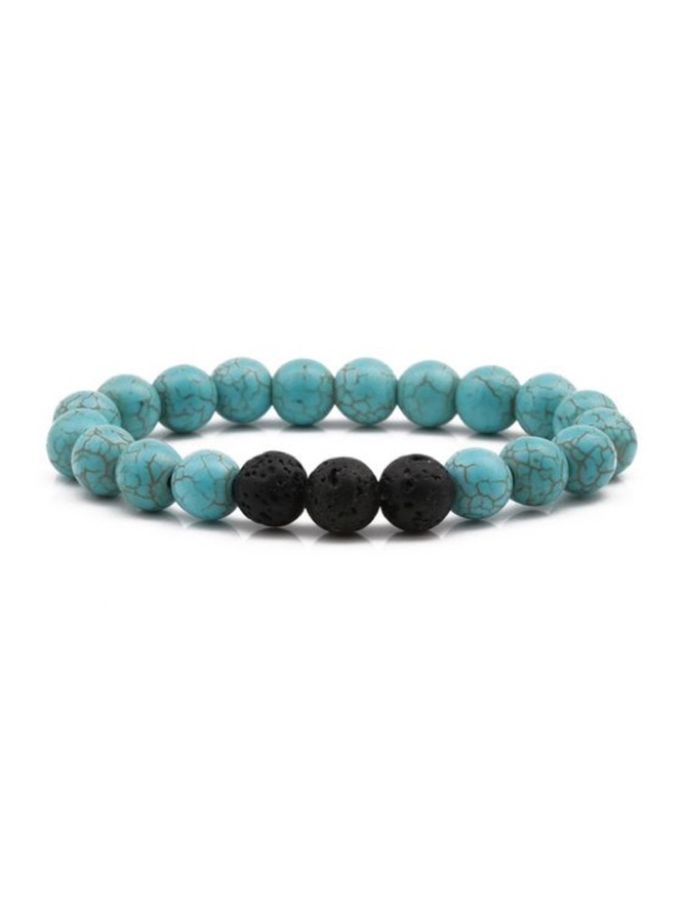Turquoise Lava Bead Stretch Bracelet